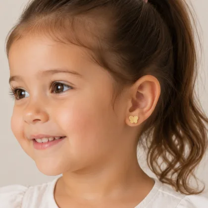 Aros Mariposa Oro Amarillo 9K
