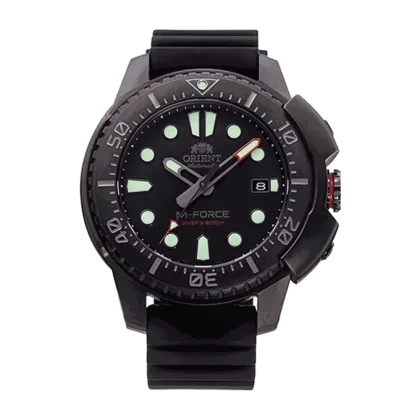 Reloj Orient Diver Automático M-Force RA-AC0L03B Esfera Negra Correa de Silicona 45 mm