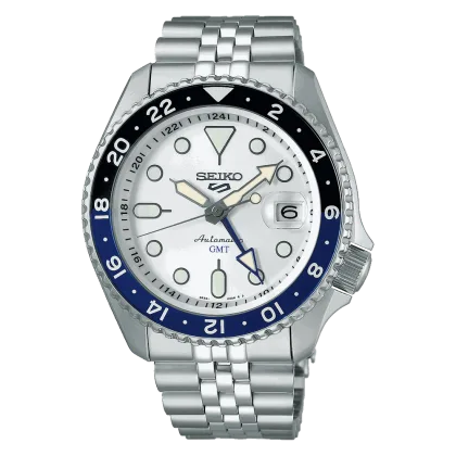 Reloj Seiko 5 Sports GMT SSK033K1 Esfera Blanca 42,5 mm