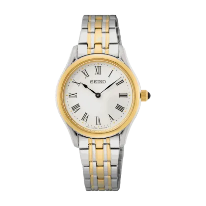 Reloj Seiko SWR070P1 Bicolor Esfera Marfil 29 mm