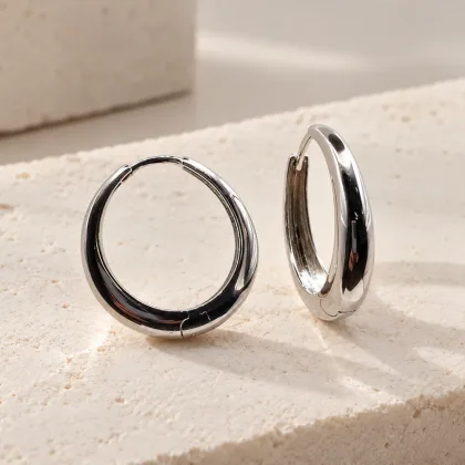 Aros Argolla Lisa de Volumen Plata 925