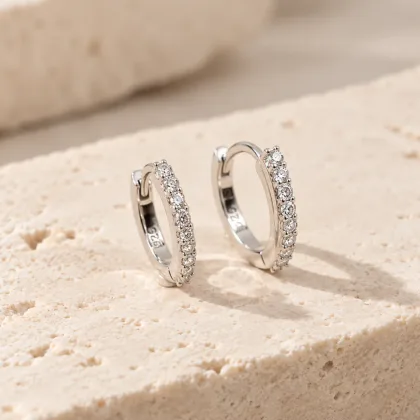 Aros Argolla Petit con Circones Plata 925