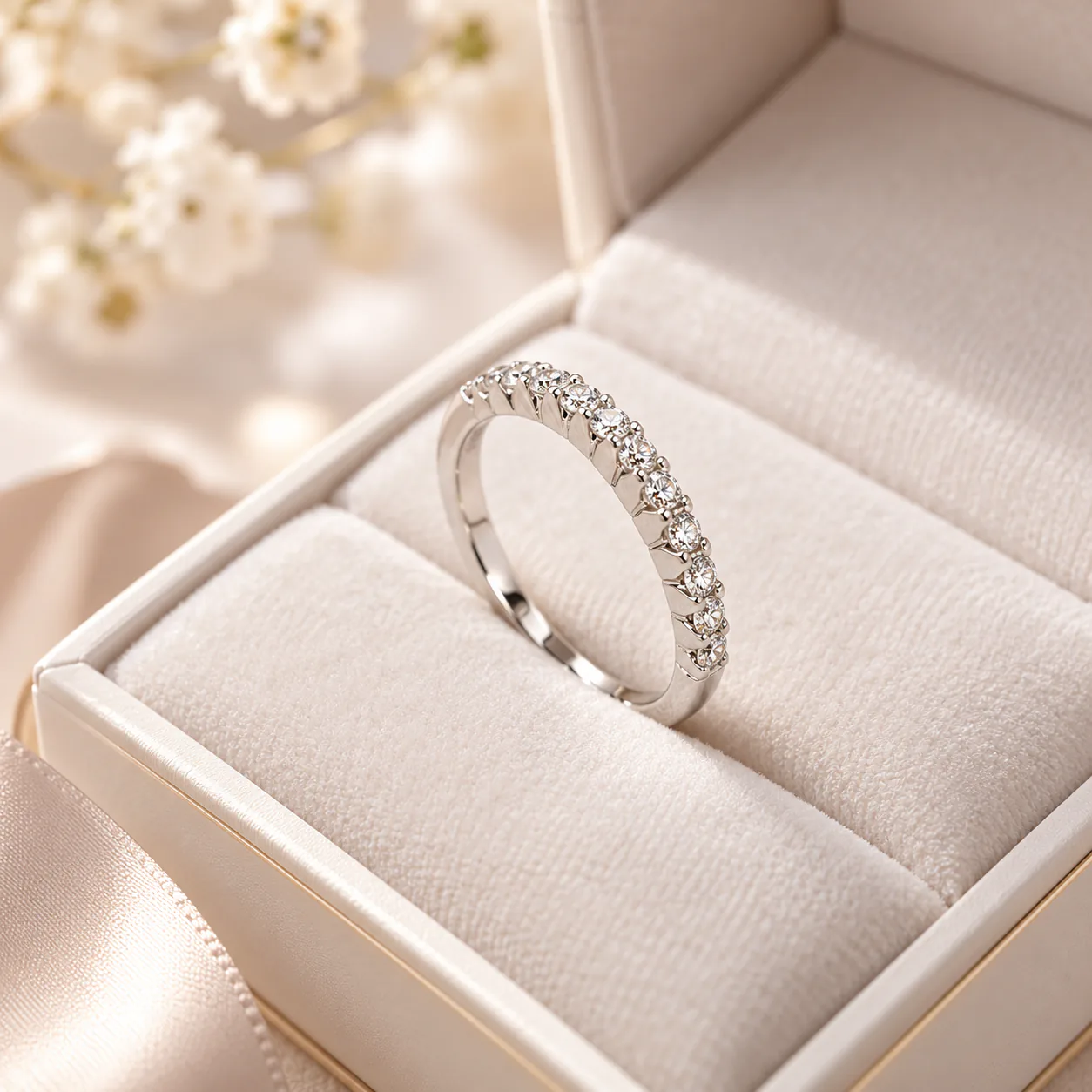 Anillo Medio Cintillo Trece Circones Plata 925