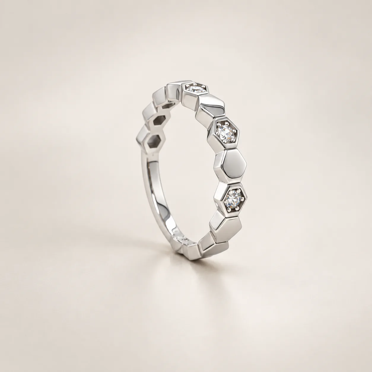 Anillo Panal Plata 925